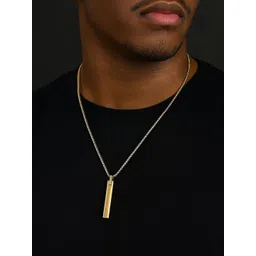 MEENAZ Gold-Plated Geometric Pendants with Chains-picture-13