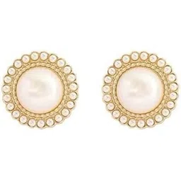 meenaz Golden Pearl Earrings Set for Women | Elegant Round Stud Ear Rings | Stylish Jewellery for Woman & Girls | Lightweight Gold Plated Pearl Earrings | Fashion Accessories Gift for Her 175-picture-47