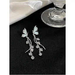 MEENAZ Korean Silver-Plated Contemporary Drop Earrings-picture-22
