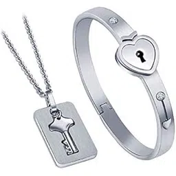 meenaz Silver Plated Bracelet for Unisex Adult (Silver)-picture-13