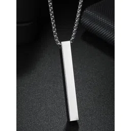 MEENAZ Silver-Plated Geometric Pendants with Chains-picture-18