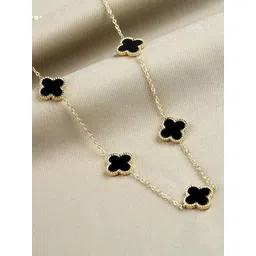 MEENAZ Stainless Steel Gold-Plated Floral Shaped Pendant with Chain-picture-27