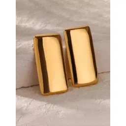 MEENAZ Stainless Steel Gold-Plated Geometric Shaped Anti Tarnish Drop Earrings-picture-32