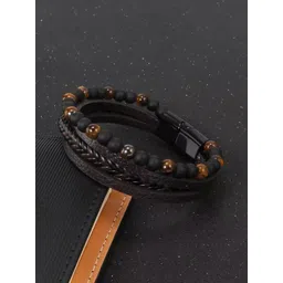 MEENAZ Unisex Leather Wraparound Bracelet-picture-39