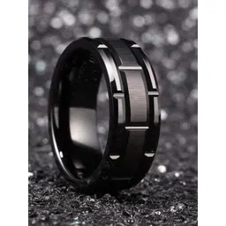 MEENAZ Unisex Silver-Plated Textured Finger Ring-picture-37