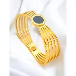 MEENAZ Women American Diamond Antique Gold-Plated Bangle-Style Bracelet image 2