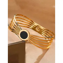 MEENAZ Women American Diamond Antique Gold-Plated Bangle-Style Bracelet image 1