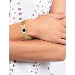 MEENAZ Women American Diamond Antique Gold-Plated Bangle-Style Bracelet image 5