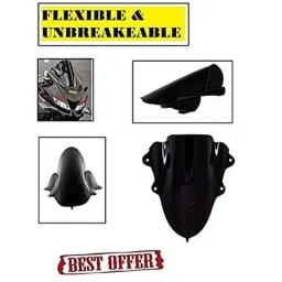 Meenu Arts Double Bolt Bubble Visor for Yamaha R15 V3 (Black) C-30-picture-19