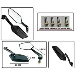 Meenu Arts Fancy Small 5 Edge Rear View Mirror for Bajaj Pulsar RS 200 (Pack of 2)-picture-26