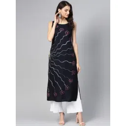 Meeranshi Black Printed Straight Kurta-picture-17