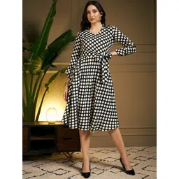 Meeranshi Polka Dot Print Fit & Flare Mini Dress-picture-31