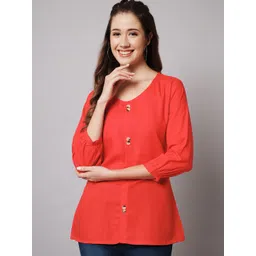 Meeranshi Round Neck Puffed Sleeves Top-picture-11
