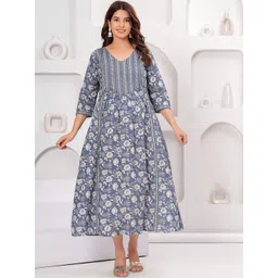 Meeranshi Women Floral Printed Feeding Maxi Ethnic Dress-picture-13