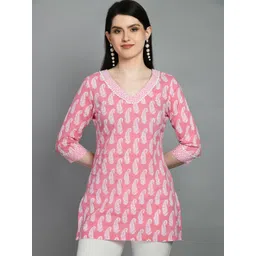 MEESAN Paisley Printed Cotton Kurti-picture-40