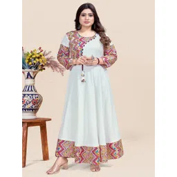 MEESORRA Cross Patched Printed Plus Size Maxi Ethnic Dress-picture-41