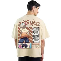 megakart Men’s Oversized Anime-Inspired T-Shirt | Fierce Warrior Graphic Tee | 100% Cotton, 220 GSM | Bold Otaku Streetwear for Boys & Men-picture-10