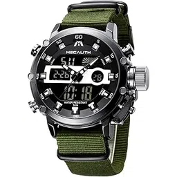 megalith Watch for Man Military Digital Analog Sports Waterproof Casual LED Dual Time Black Dial Quartz Date Wrist Watch Army Tactical Rugged Alarm Stopwatch-picture-47