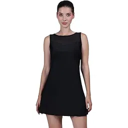 megaska Tummy Control One Piece Swimming Costume with Chest Pads Attached Inner Short Vintage Frock Style Swimsuit Swimwear for Women-picture-27