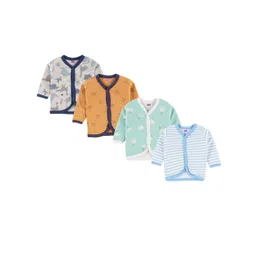 MEGNAM Kids 4 Striped Henley Neck Pockets T-shirt-picture-39