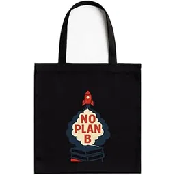 megrok Black Cotton Tote Bag with Zipper | A4 Size Printable Pocket | Motivational Hustle Quote Print | 16x14 inch Reusable Bag for Study, Office, Gym-picture-55