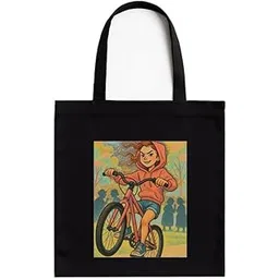 megrok Feminist Tote Bag for Women | Black Cotton Tote with Printed A4 Size Pocket | Girl Power Quote Print | Reusable Eco-Friendly Bag with Zip | 16x14 inch-picture-31