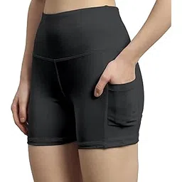 mehrang High Waist Workout Shorts for Women, Midnight Sky, Bike Shorts with Elastic Waistband and Pockets,-picture-15