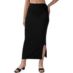 mehrang Stretchable Saree Shapewear Petticoat for Women, Cotton Blended,Petticoat,Skirts for Women,Shape Wear Dress for Saree Black-picture-33