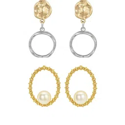 MEHULKUMAR PRABHULAL VORA Women Contemporary Gold-Plated Western Drop Earrings-picture-33