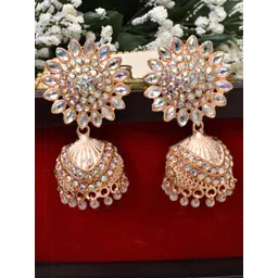 MEIRA JEWELLERY Artificial Stones Studded And Beaded Contemporary Drop Earrings-picture-22