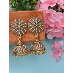 MEIRA JEWELLERY Artificial Stones Studded Contemporary Jhumkas-picture-11