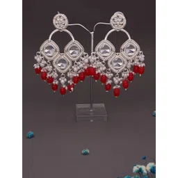 MEIRA JEWELLERY Gold-Plated Artificial Stones Studded & Beaded Contemporary Drop Earrings-picture-36