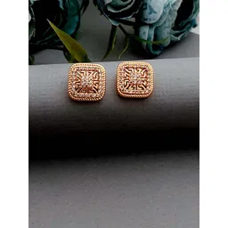 MEIRA JEWELLERY Gold-Plated Square Shaped Studs-picture-37