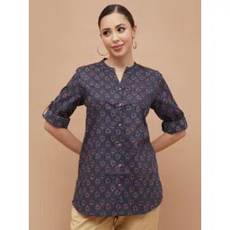 Melange by Lifestyle Ethnic Motifs Printed Pure Cotton Kurti-picture-10
