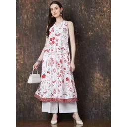 Melange by Lifestyle Ethnic Motifs Printed V-Neck A-Line Kurta-picture-22