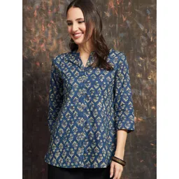 Melange by Lifestyle Floral Printed Pure Cotton Kurti-picture-15