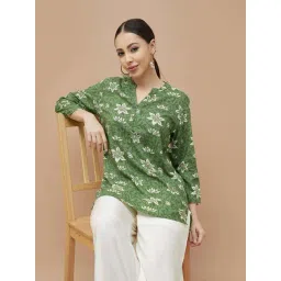 Melange By Lifestyle Green Regular Fit Printed Kurti-picture-42