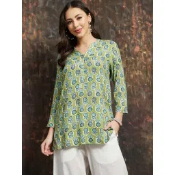 Melange By Lifestyle Green Regular Fit Printed Kurti-picture-34