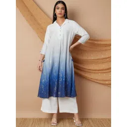 Melange By Lifestyle Indigo Regular Fit Printed Kurta-picture-25