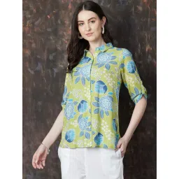 Melange By Lifestyle Lime Regular Fit Printed Tunic-picture-46