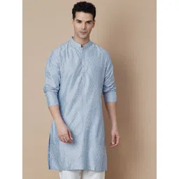 Melange by Lifestyle Men Geometric Embroidered Thread Work Kurta-picture-41