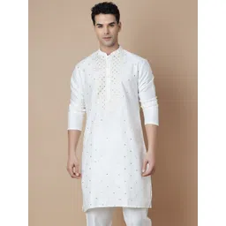 Melange by Lifestyle Men Geometric Embroidered Thread Work Kurta-picture-31
