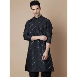 Melange by Lifestyle Men Geometric Embroidered Thread Work Pathani Kurta-picture-30