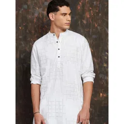 Melange by Lifestyle Men White Printed Kurta-picture-39