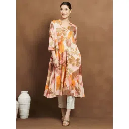 Melange By Lifestyle Peach Regular Fit Printed Kurta-picture-26