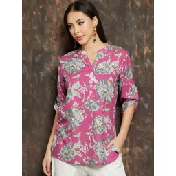 Melange By Lifestyle Pink Regular Fit Floral Print Kurti-picture-38