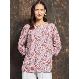 Melange By Lifestyle Pink Regular Fit Floral Print Kurti-picture-29