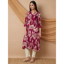 Melange By Lifestyle Pink Regular Fit Printed Kurta-picture-18