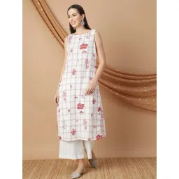 Melange by Lifestyle White Cotton Printed Kurta-picture-22