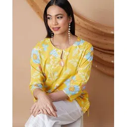 melange by lifestyle Women Floral Print Straight Kurti-picture-12